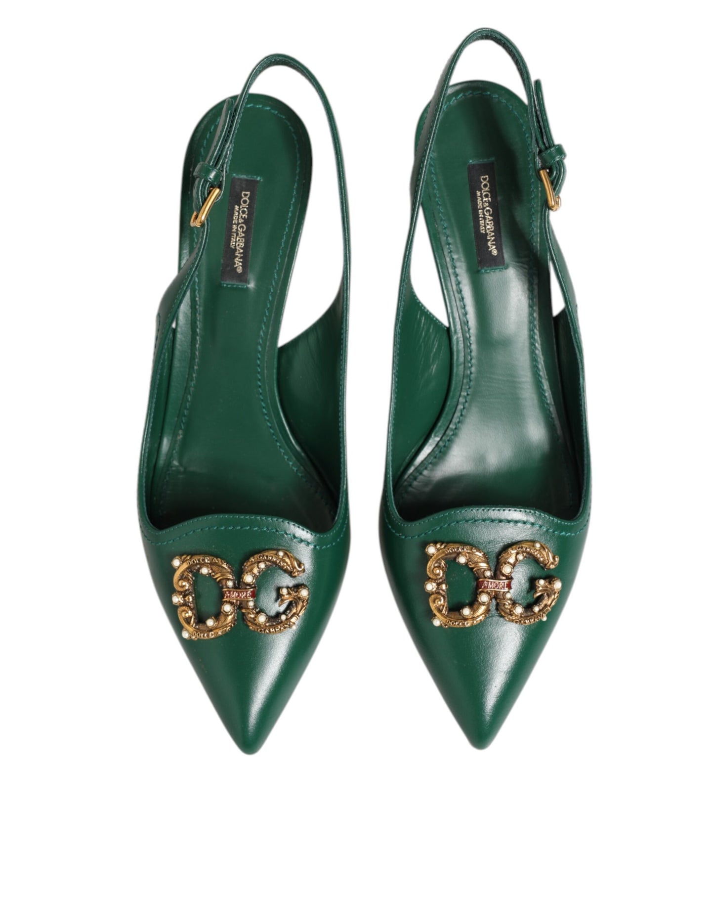 Dark Green DG Amore Slingbacks Sandals Shoes