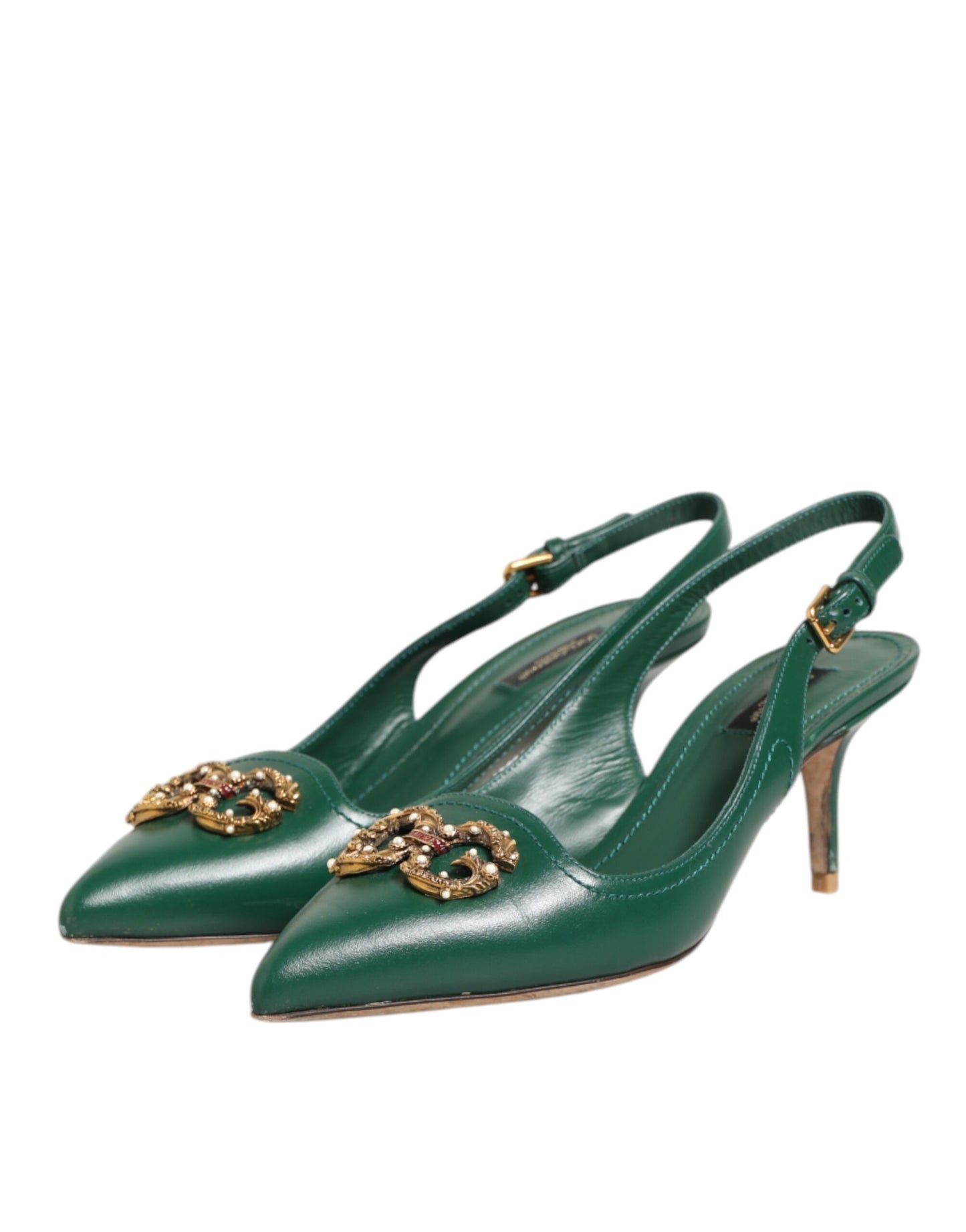 Dark Green DG Amore Slingbacks Sandals Shoes
