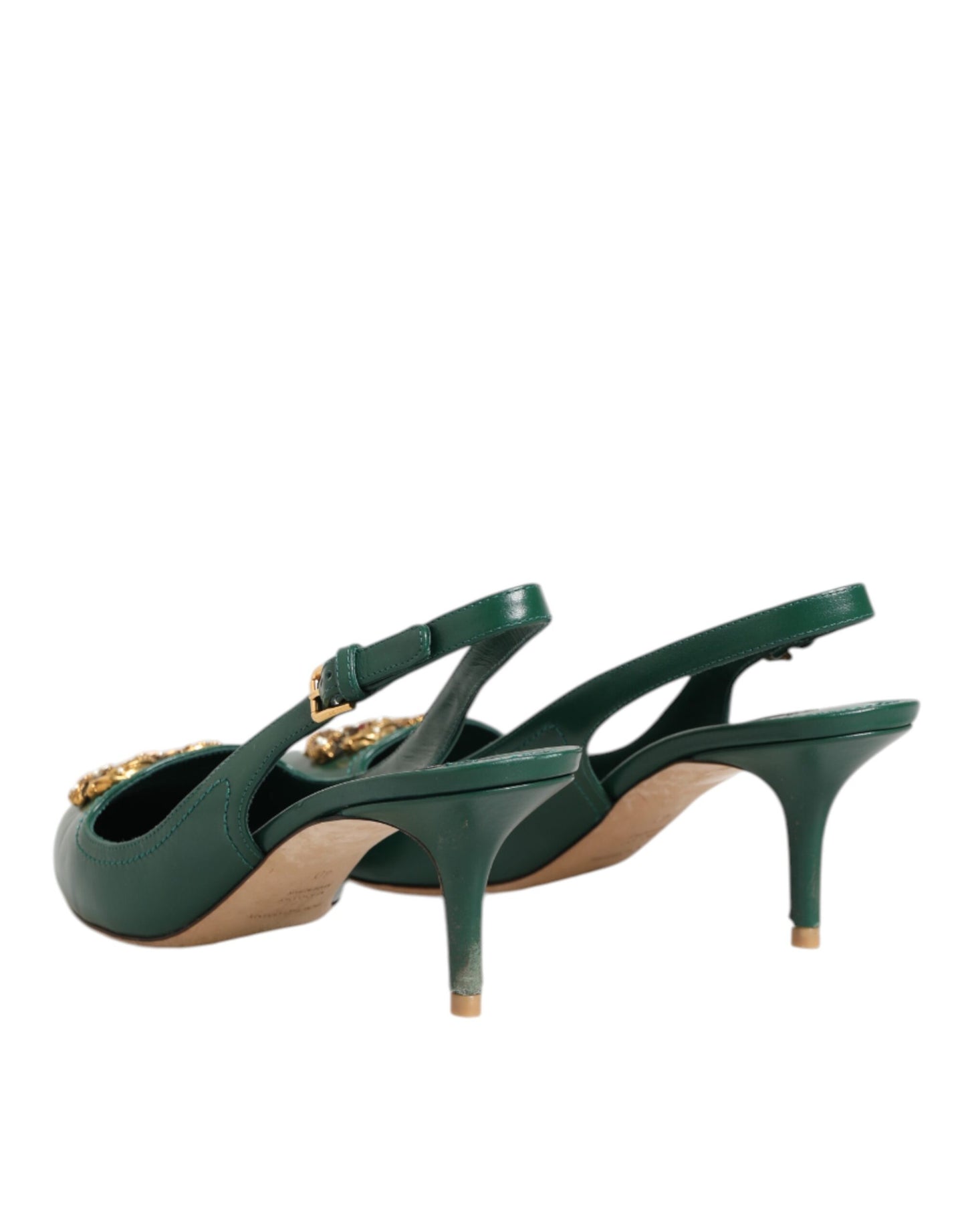 Dark Green DG Amore Slingbacks Sandals Shoes