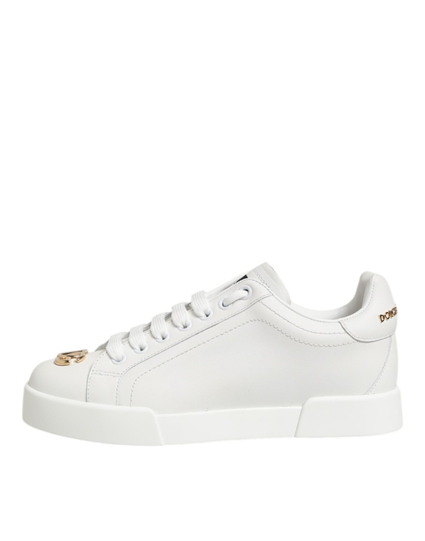 Dolce & Gabbana White DG Leather Low Top Sneakers Shoes