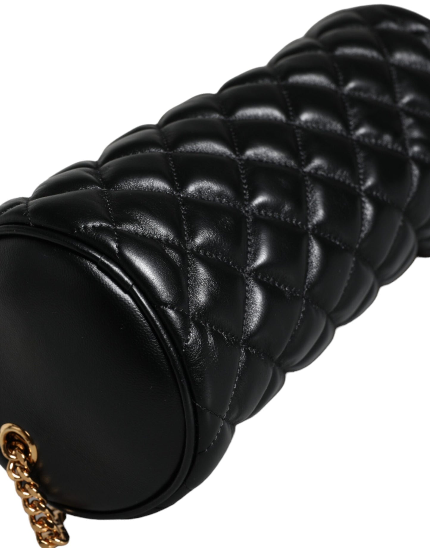 Black Mini Quilted Lambskin Leather Crossbody Sling Borse Bag