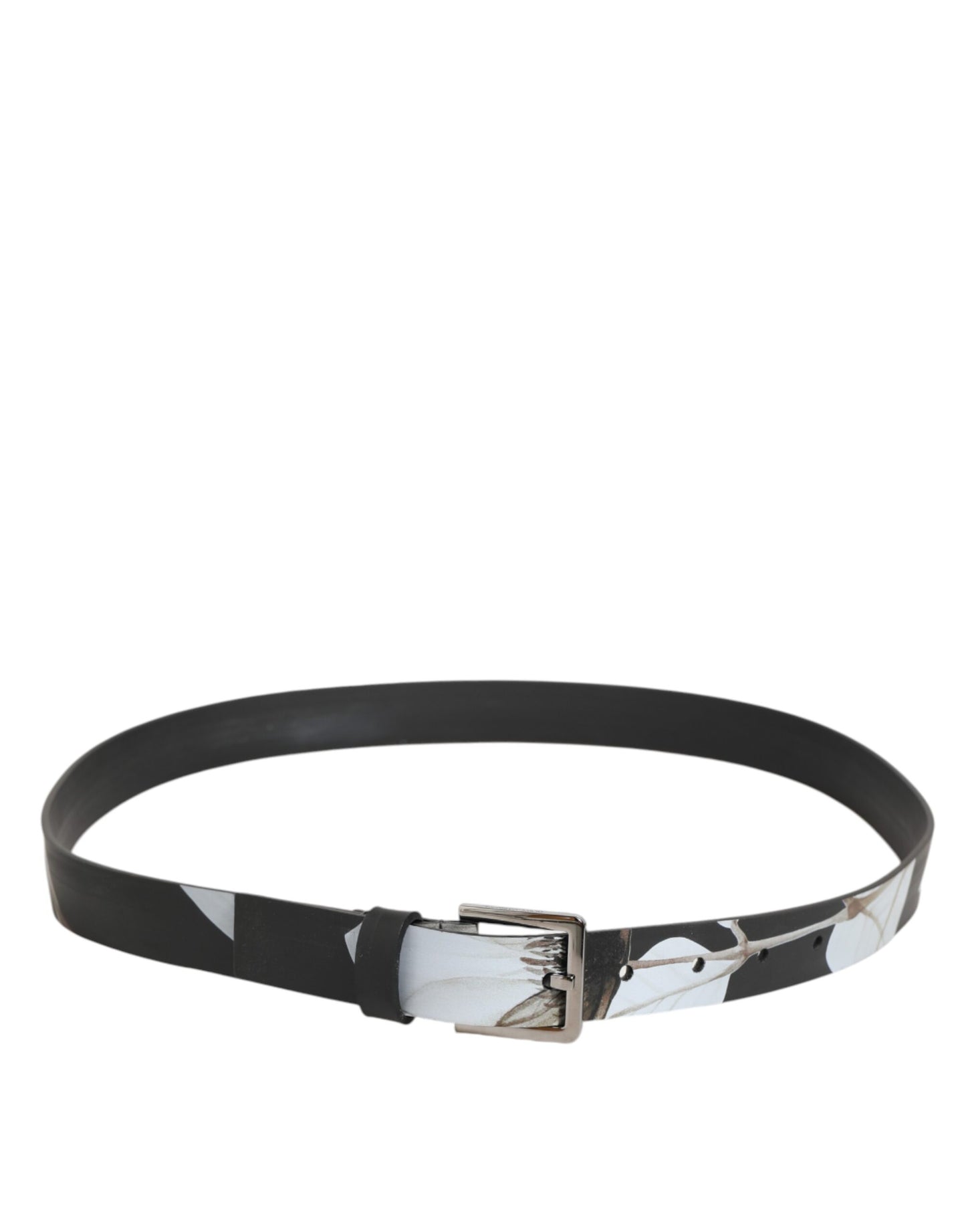 Multicolor PVC Floral Silver Buckle Men Belt