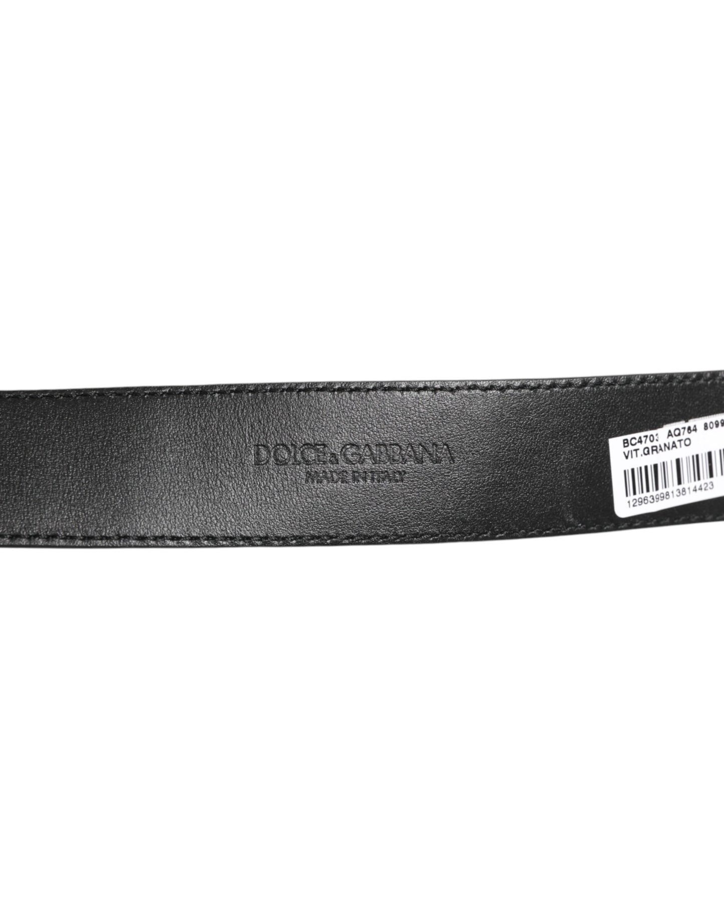 Black Leather Classic Metal Logo Buckle Belt