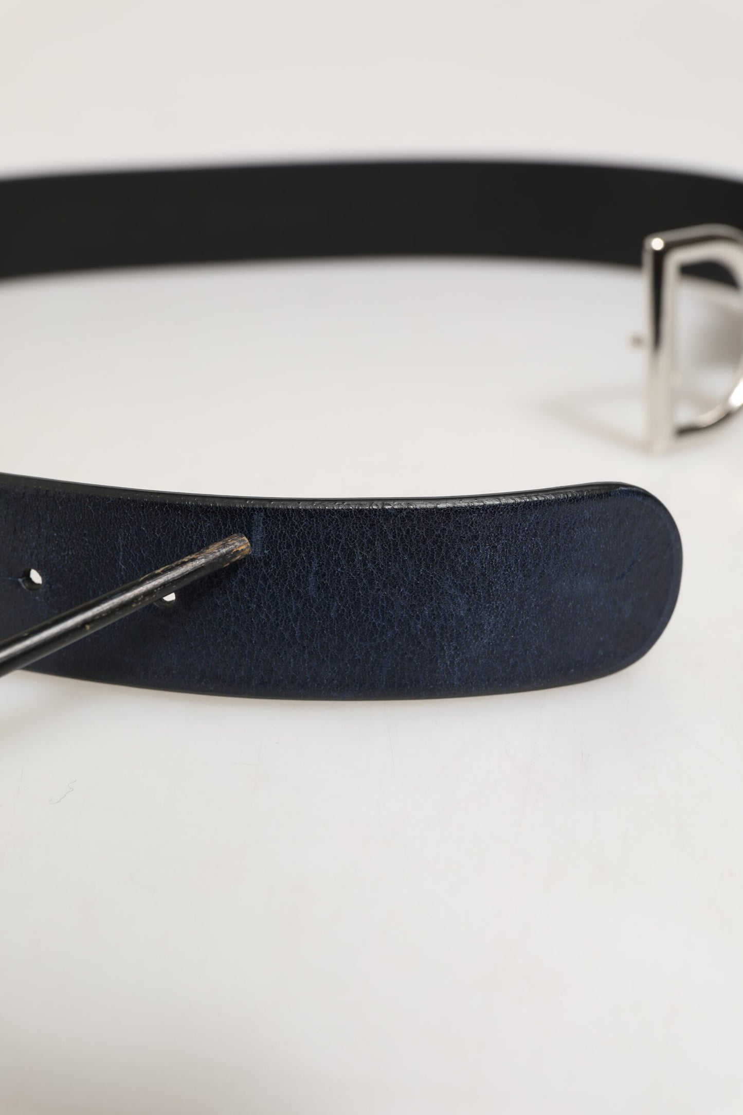 Black Classic Silver Metal DG Logo Buckle Belt