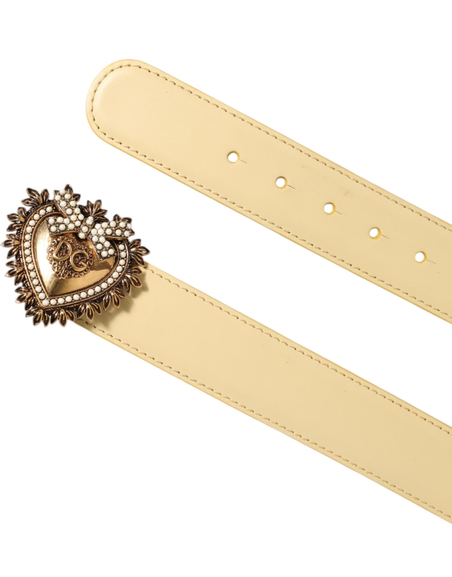 Light Yellow DEVOTION Heart DG Buckle Belt