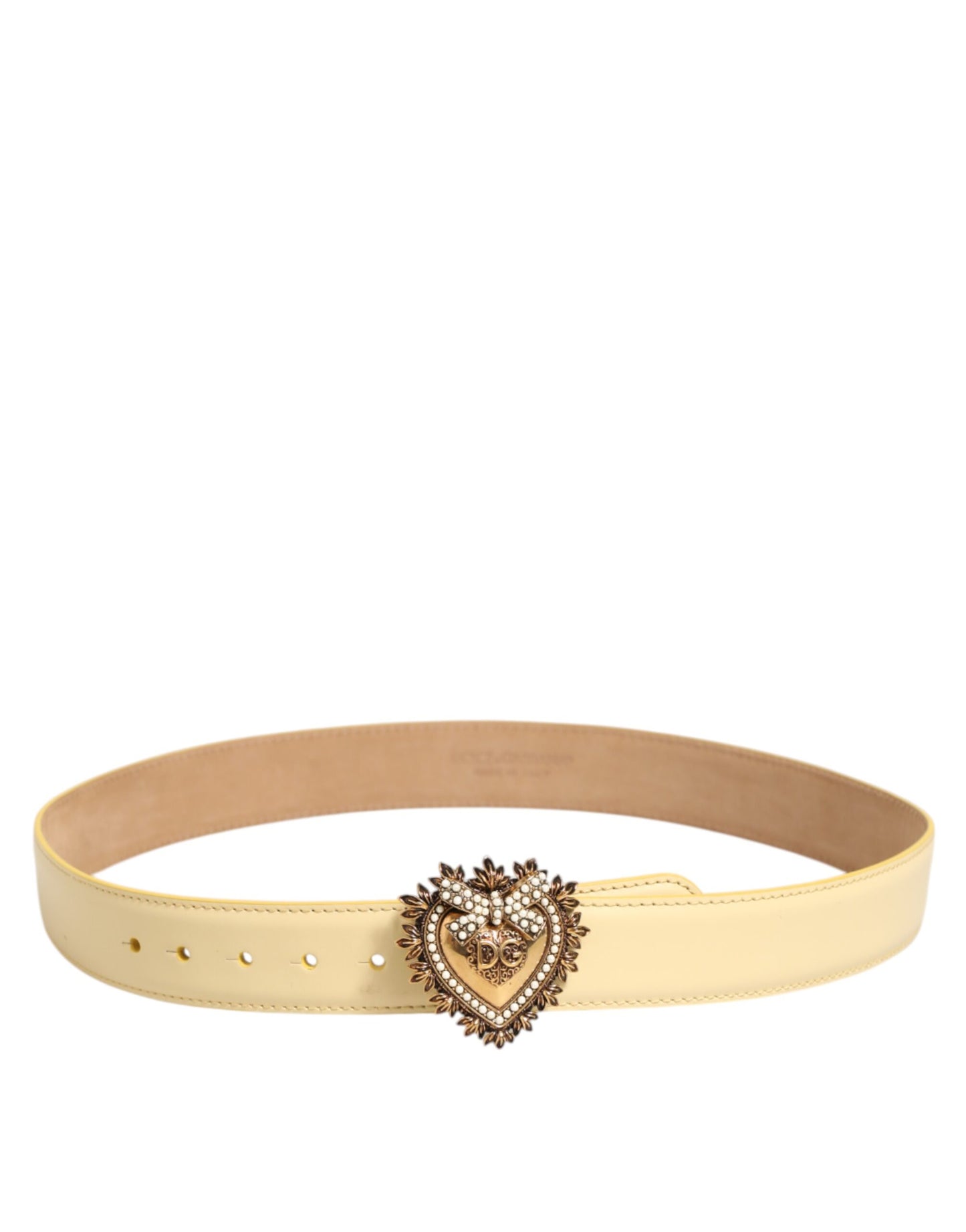 Light Yellow DEVOTION Heart DG Buckle Belt