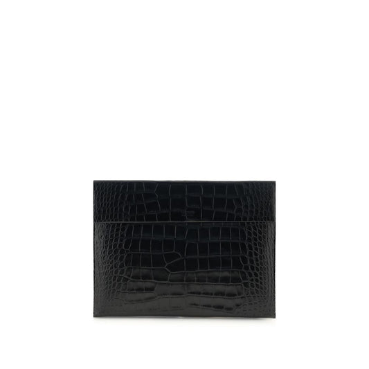 Crocodile print leather Pouch