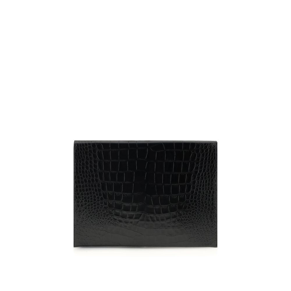 Crocodile print leather Pouch
