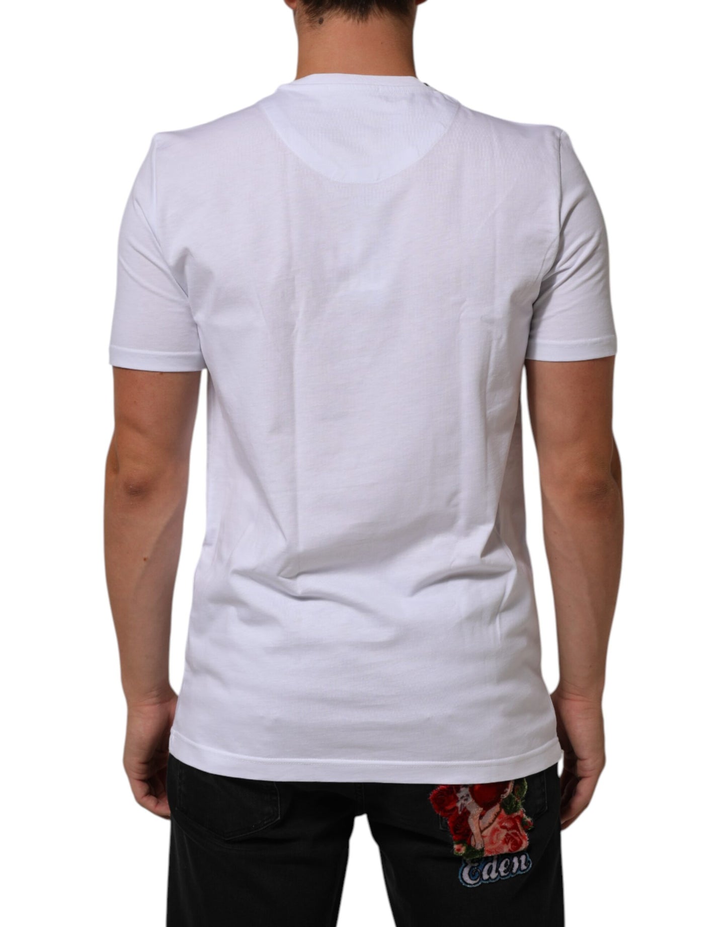 White Cotton Goodluck 2023 Crew Neck T-shirt