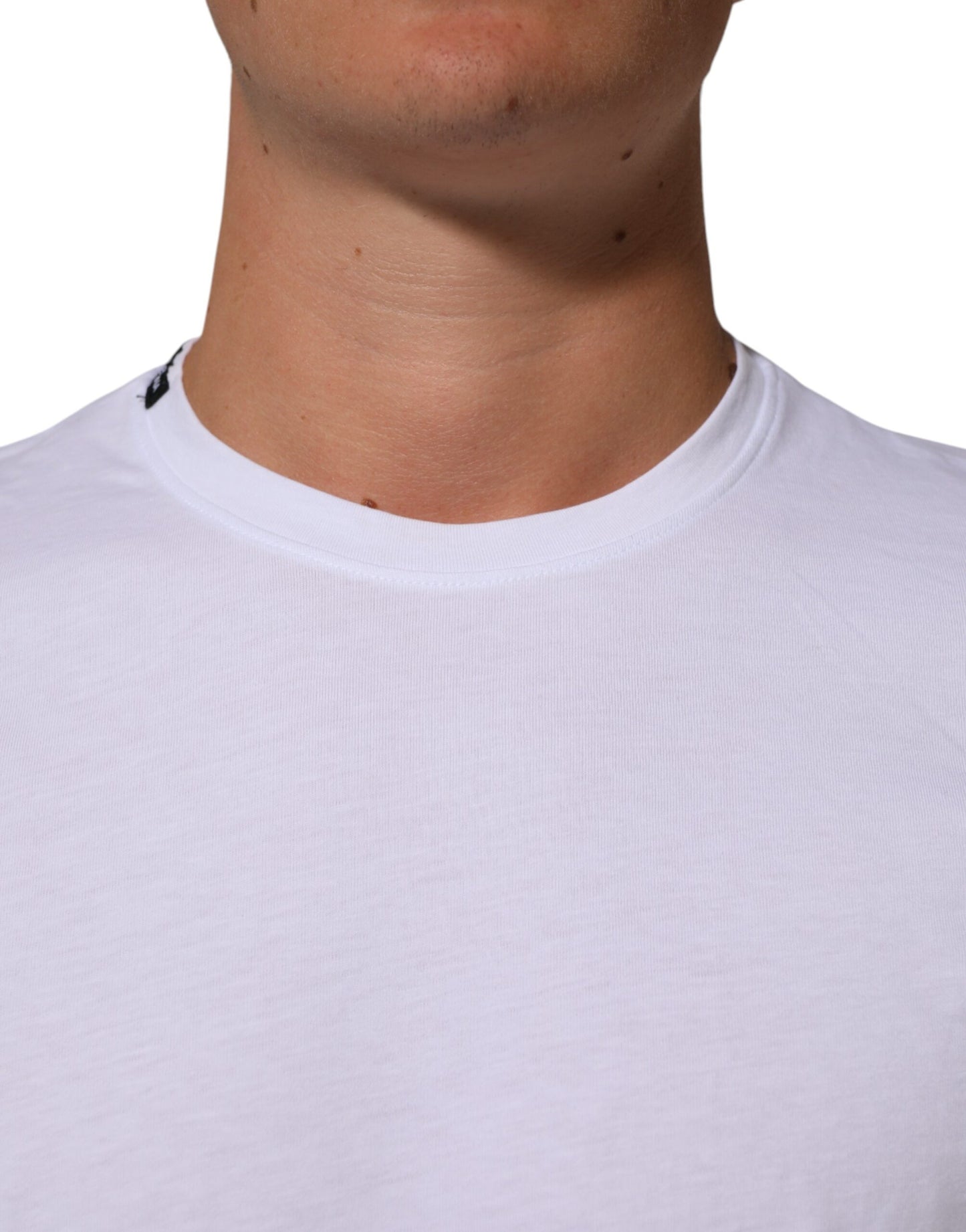 White Cotton Goodluck 2023 Crew Neck T-shirt