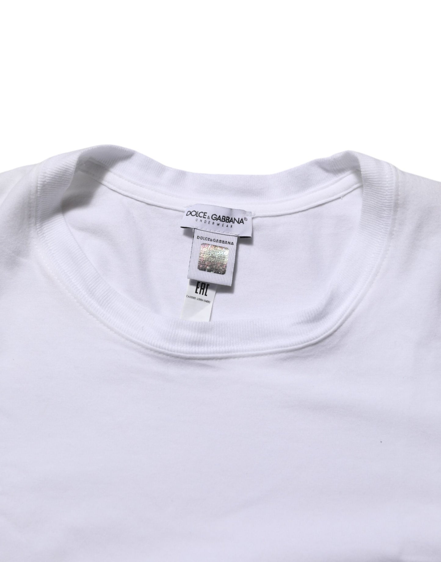 White Cotton DG Italia Round Neck Men T-shirt