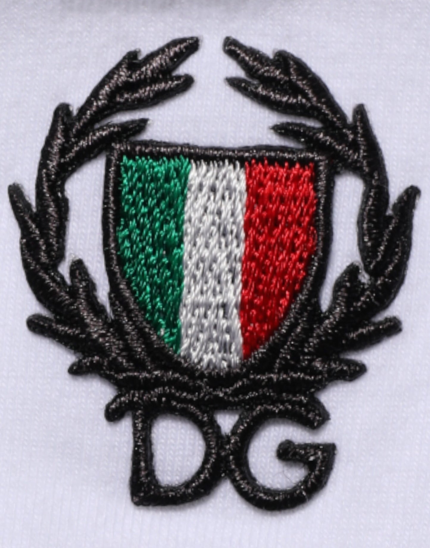 White Cotton DG Italia Round Neck Men T-shirt