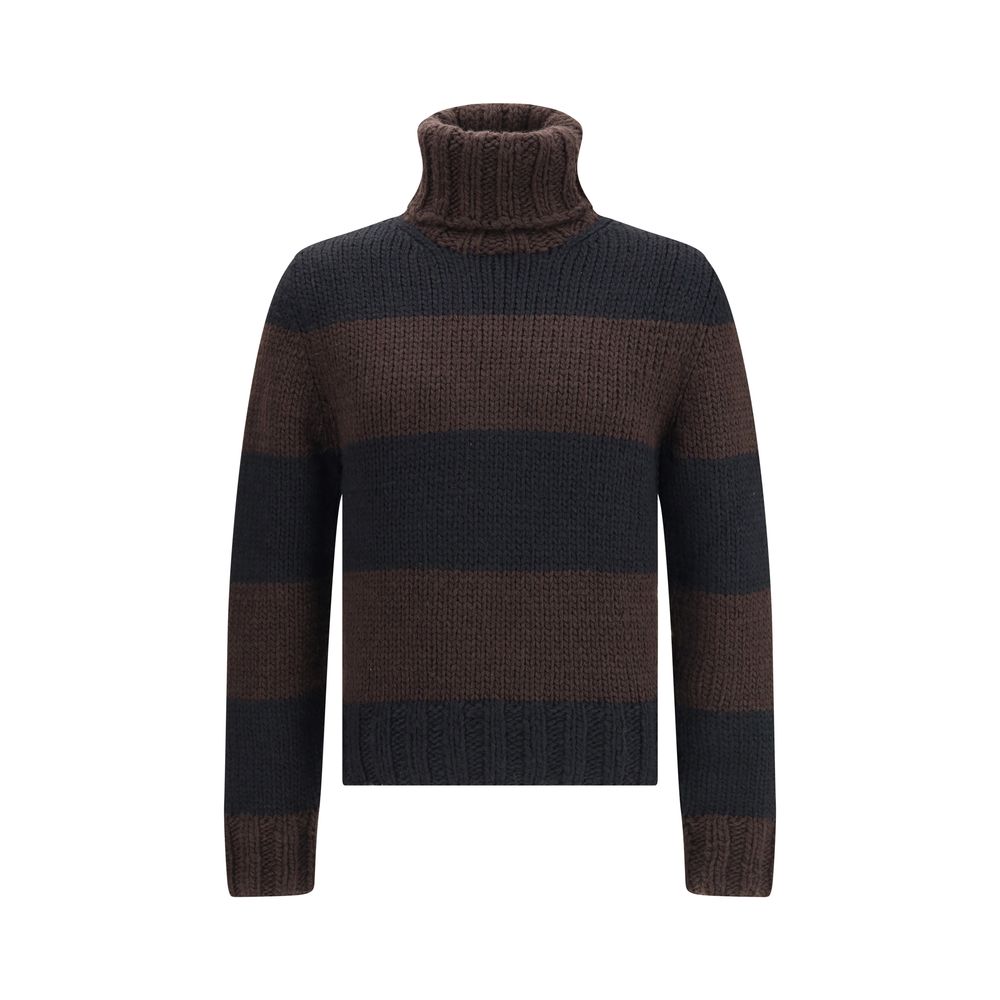 Striped Wool-Blend Turtleneck