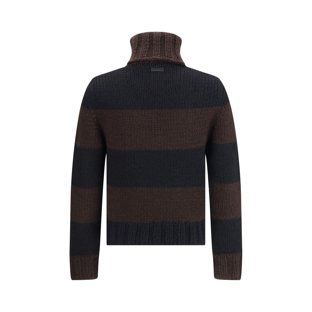 Striped Wool-Blend Turtleneck