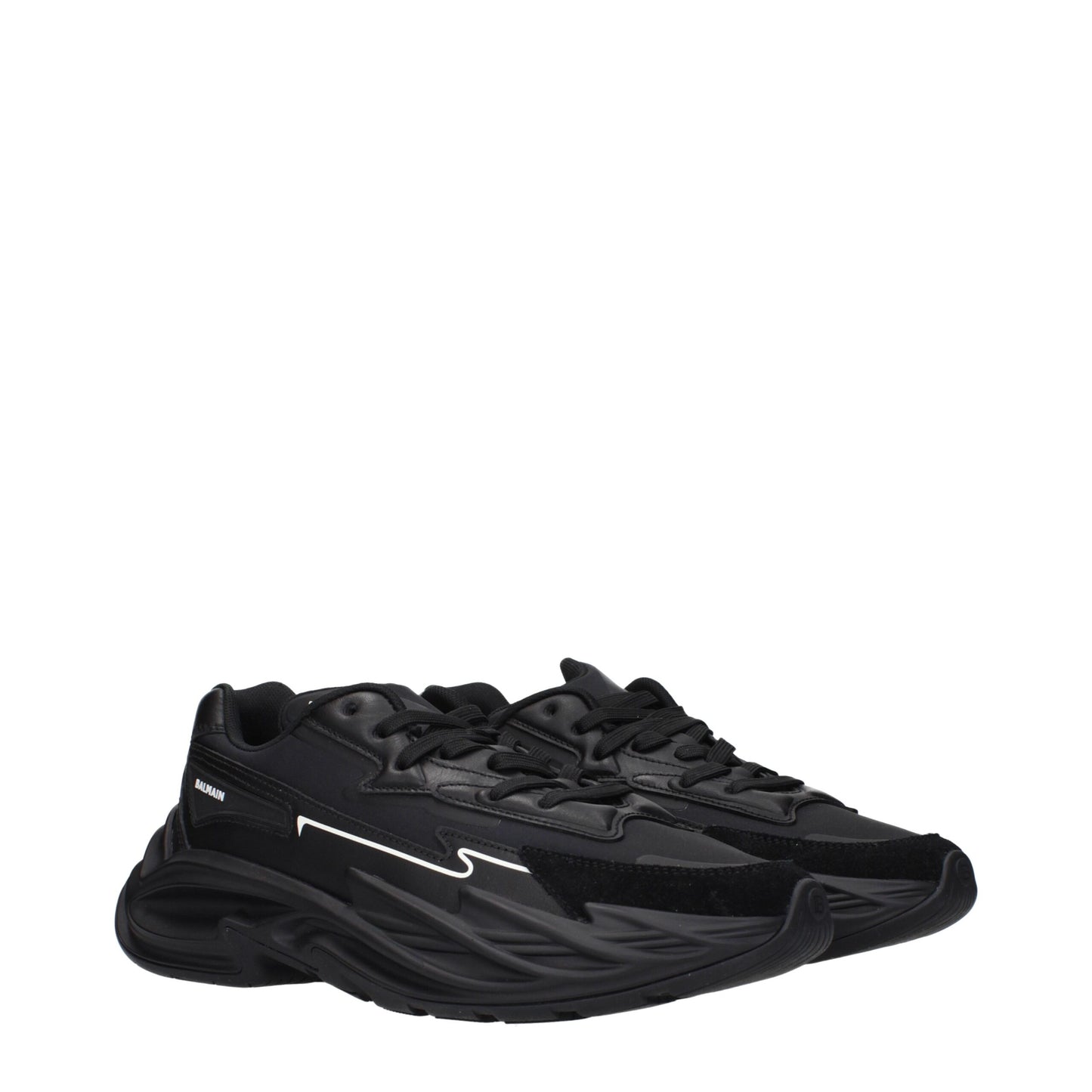 Black Leather Athletic Sneakers