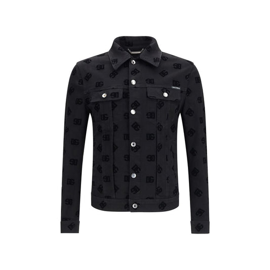 Jacquard-Logo Denim Jacket