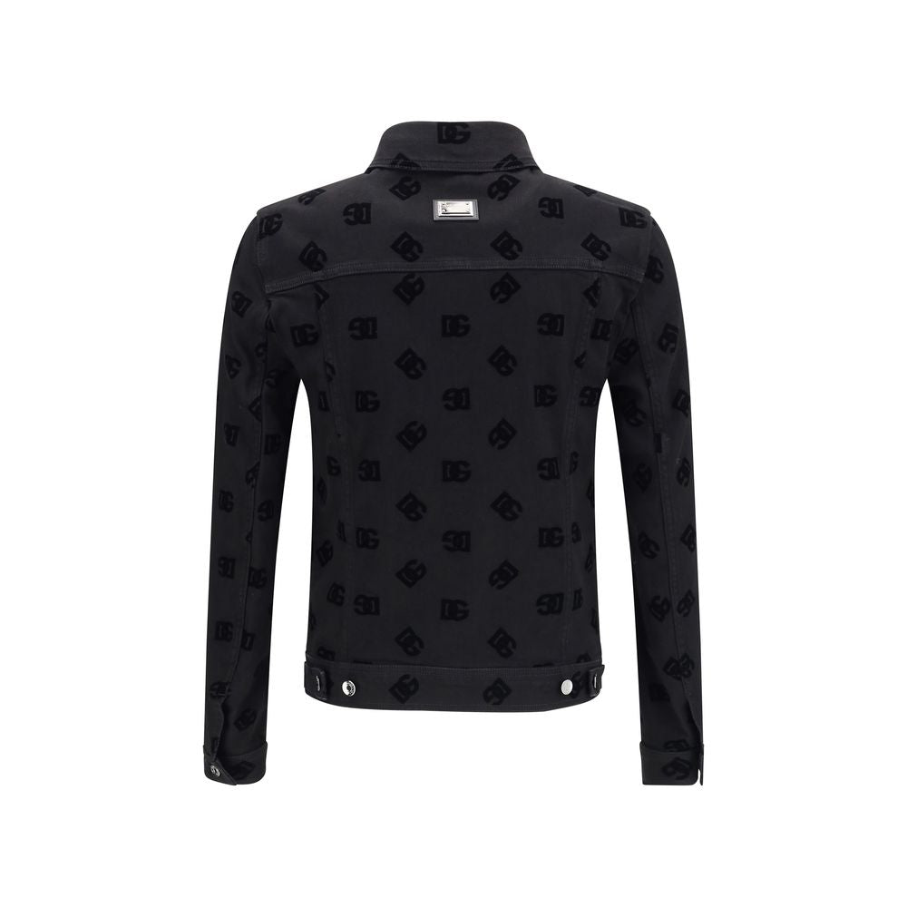 Jacquard-Logo Denim Jacket