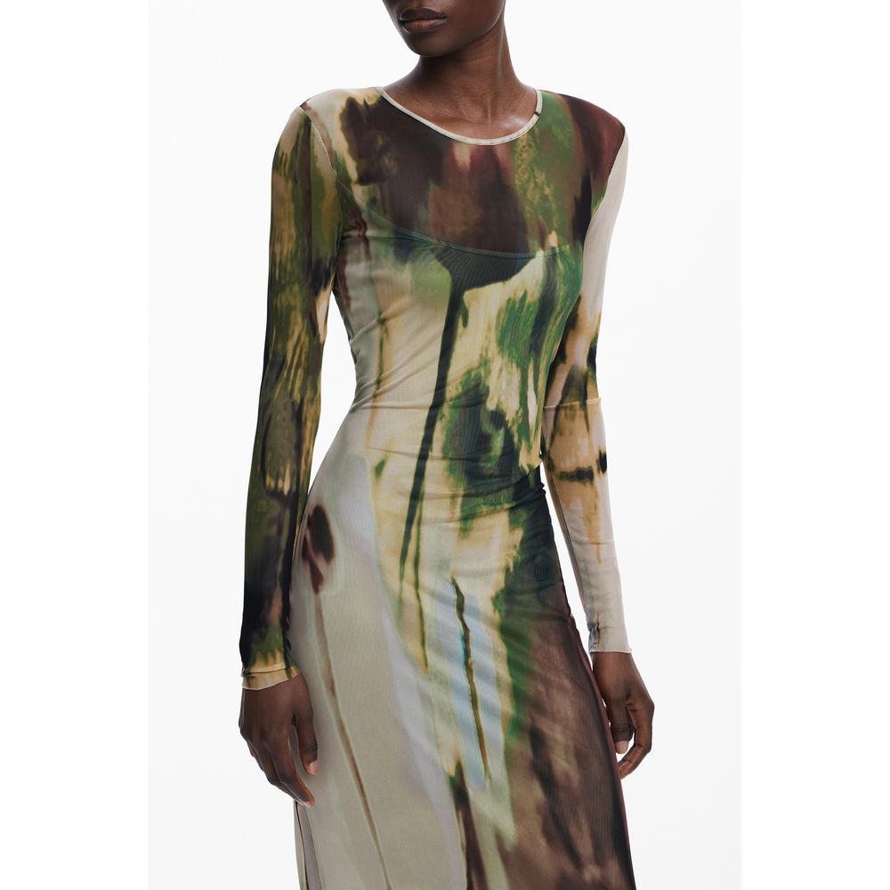 Desigual Green Polyester Casual Dress