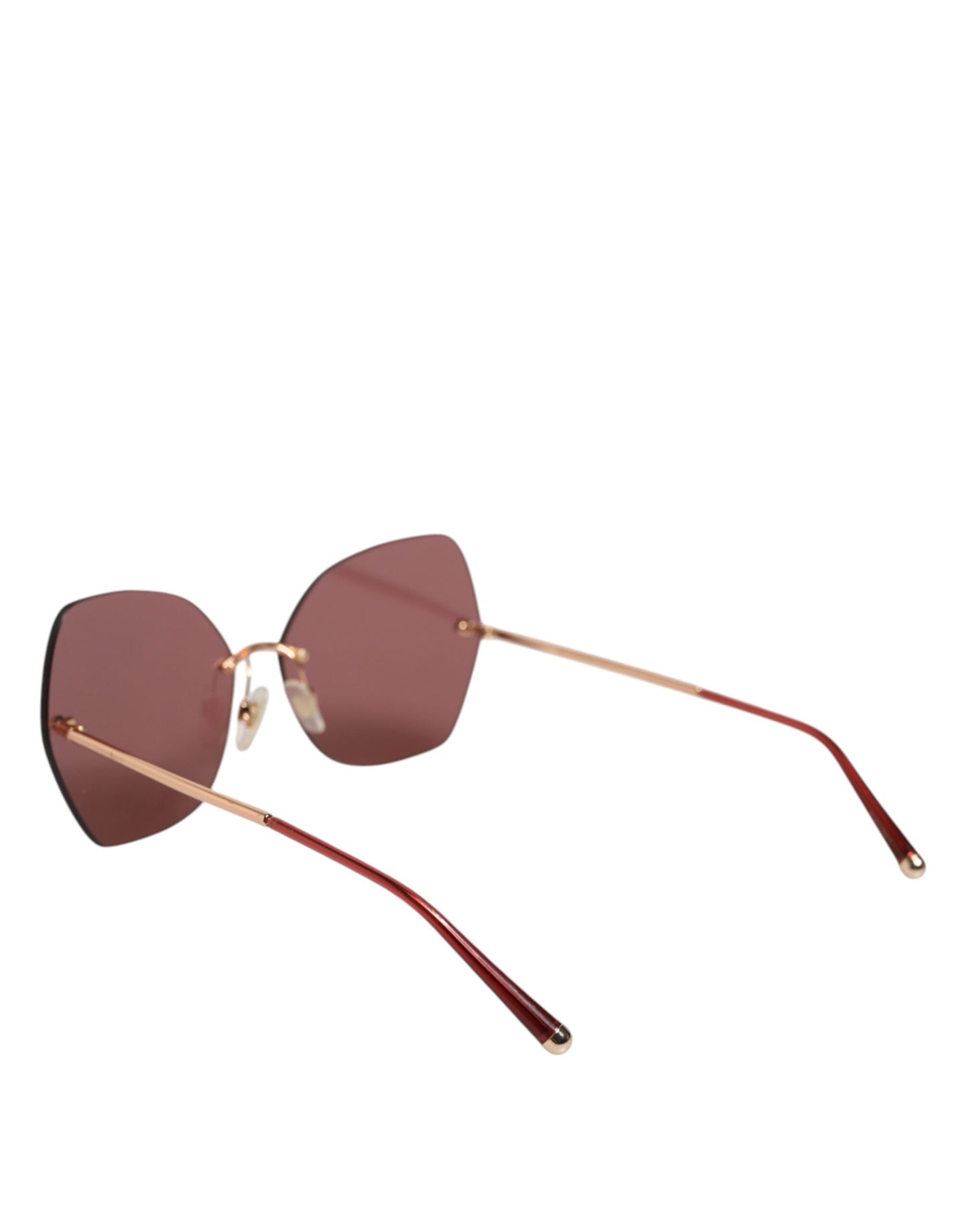 Dolce & Gabbana Lucia Gold Metal Cat Eye Red Lenses Sunglasses