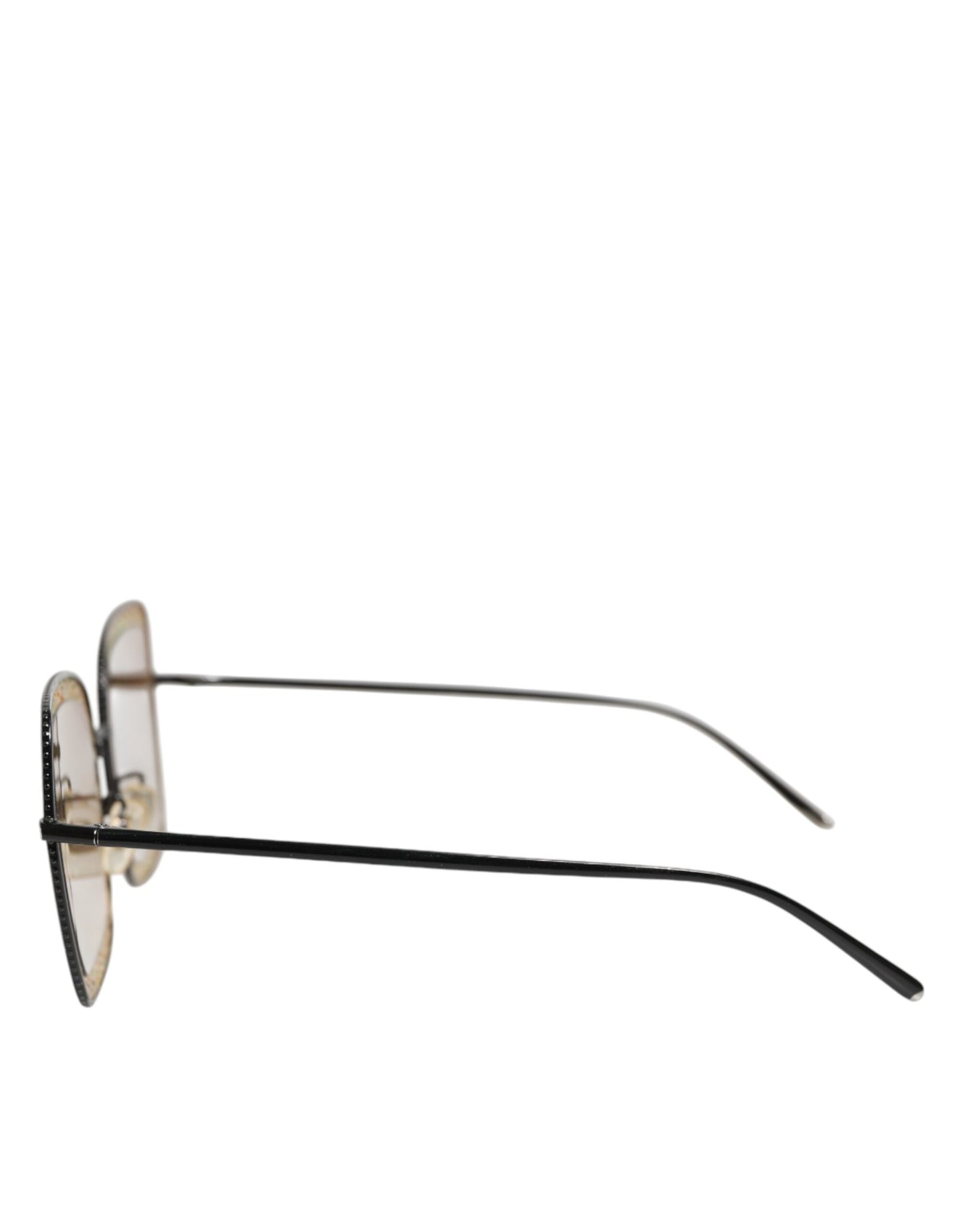 Dolce & Gabbana DG2225 Black Gold Lace Frame Brown Gradient Sunglasses