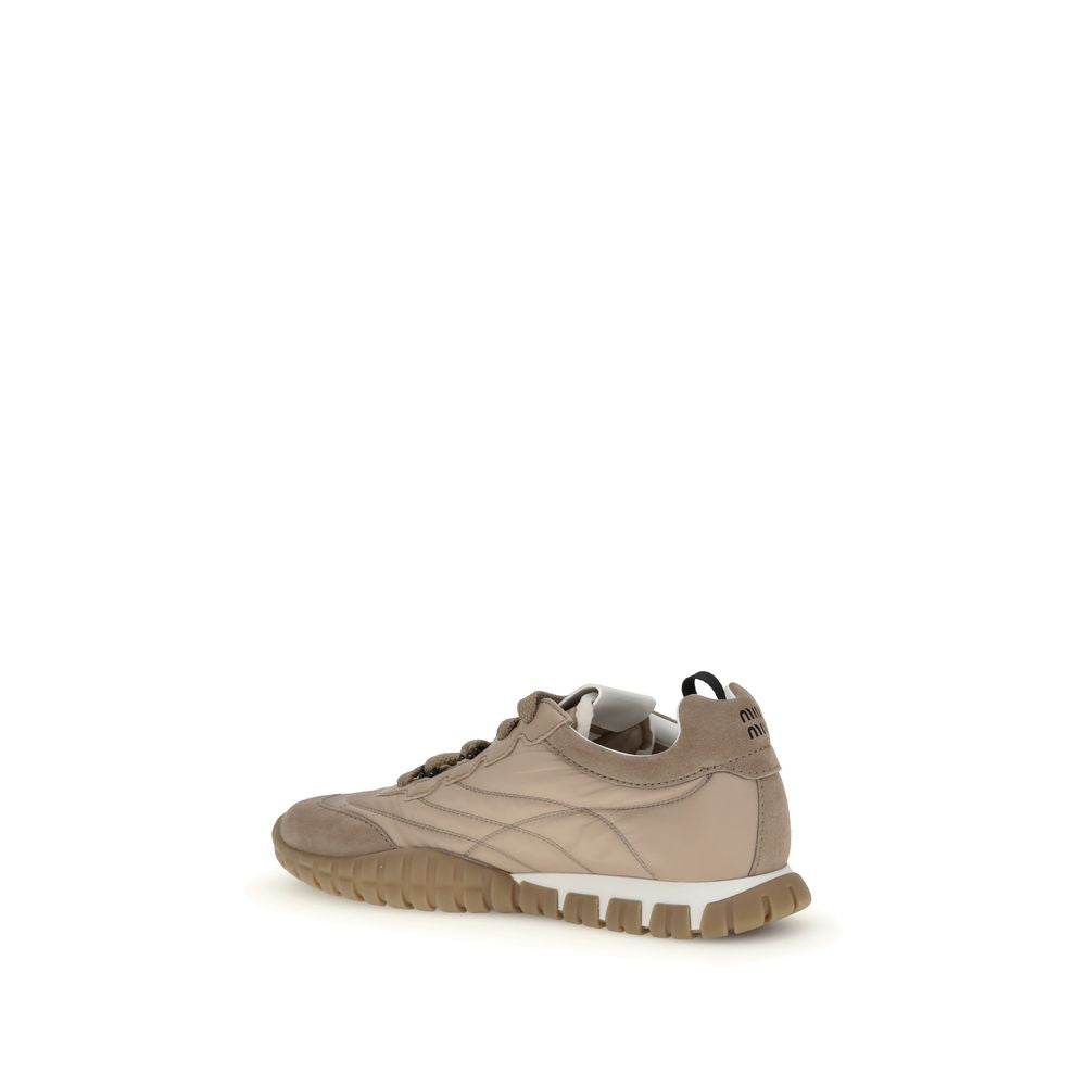 Miu Miu Brown Recycled Polyamide Athletic Sneakers