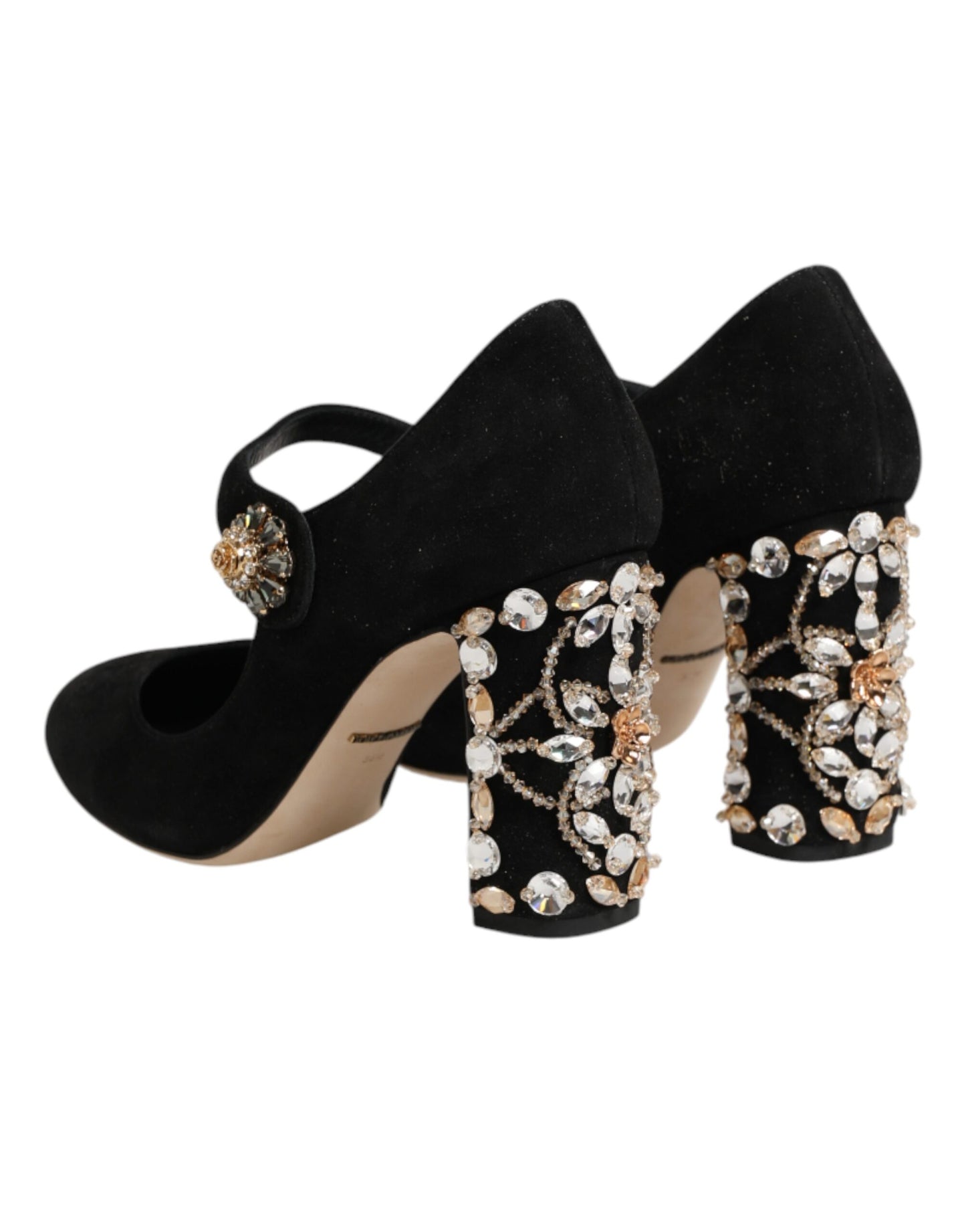 Dolce & Gabbana Black Embellsihed High Heels MARY JANES Shoes