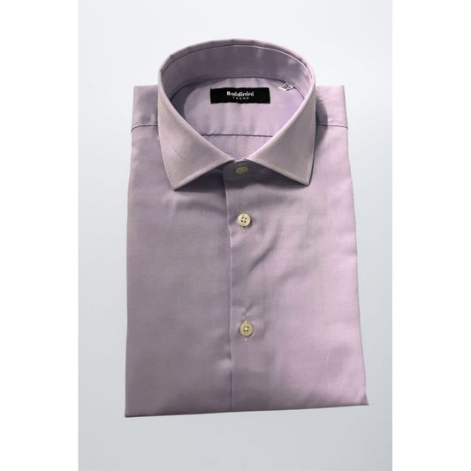 Baldinini Trend Purple Cotton Men Shirt
