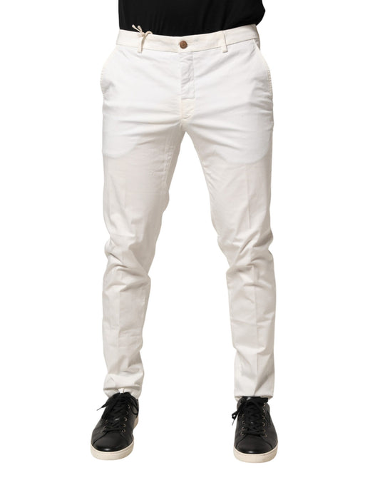 Domenico Tagliente White Tapered Dress Formal Trouser Pants