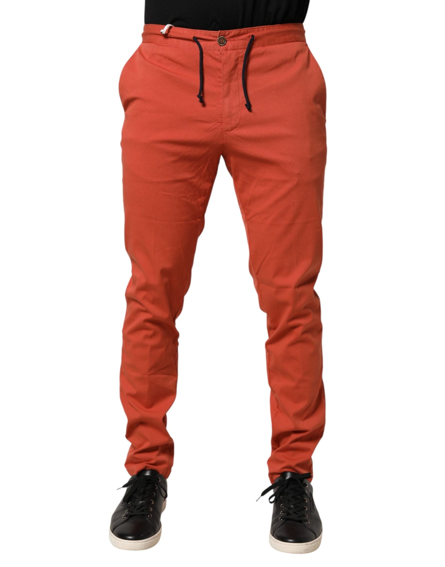 Domenico Tagliente Orange Skinny Fit Men Chino Trouser Pants