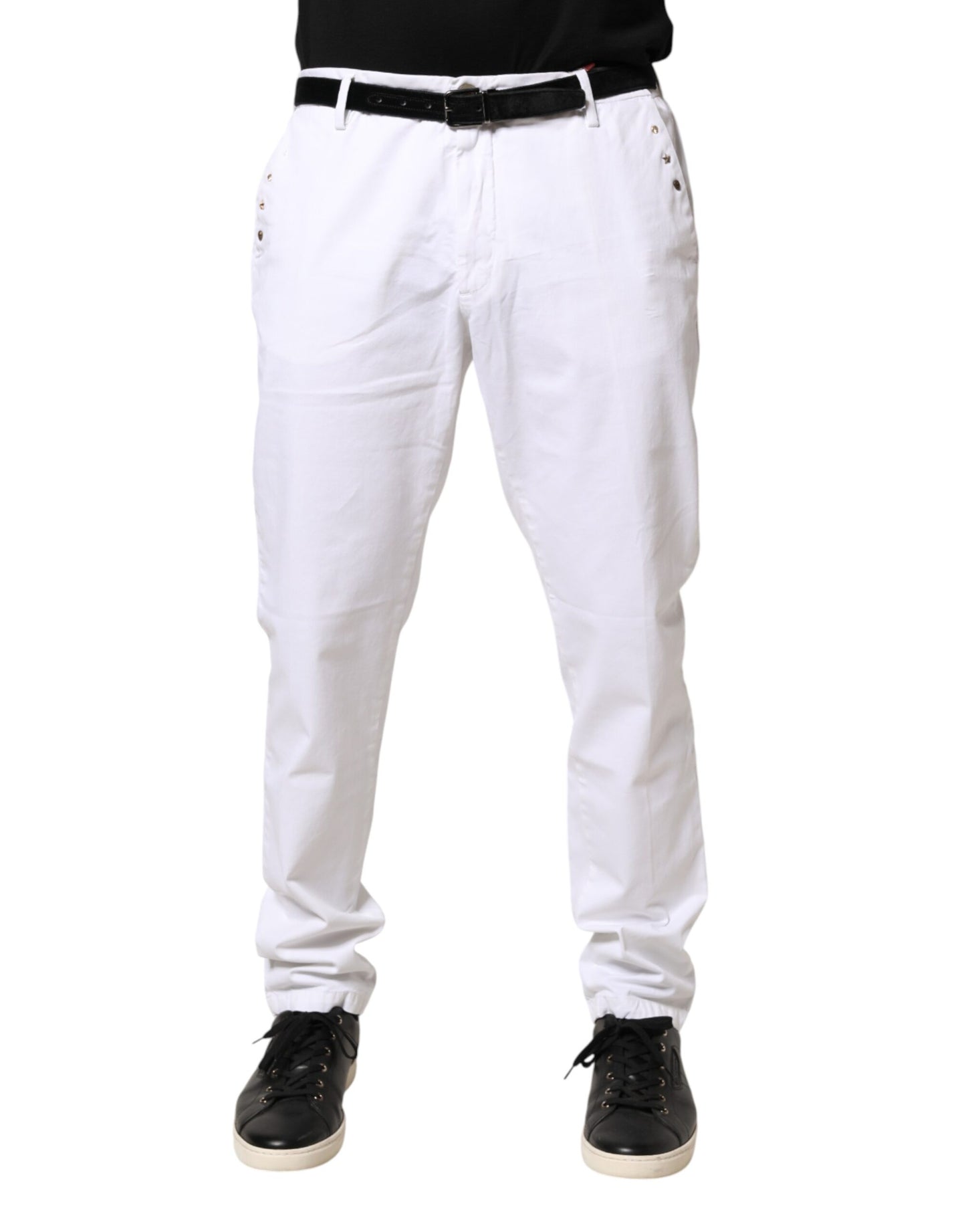 AGLINI White Skinny Fit Mid Waist Men Denim Trouser Jeans