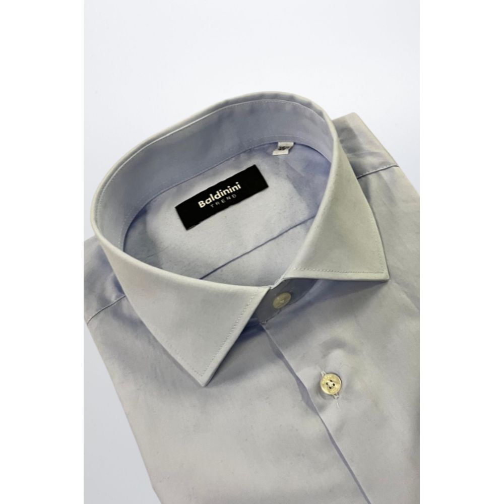 Baldinini Trend Light Blue Cotton Men Shirt