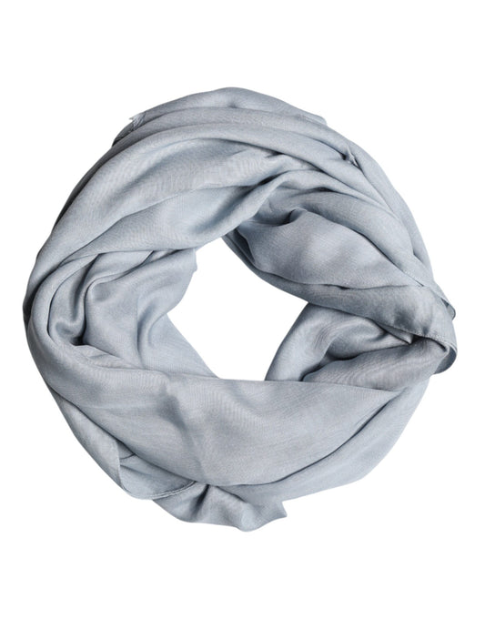Dolce & Gabbana Light Blue Cashmere Knitted Shawl