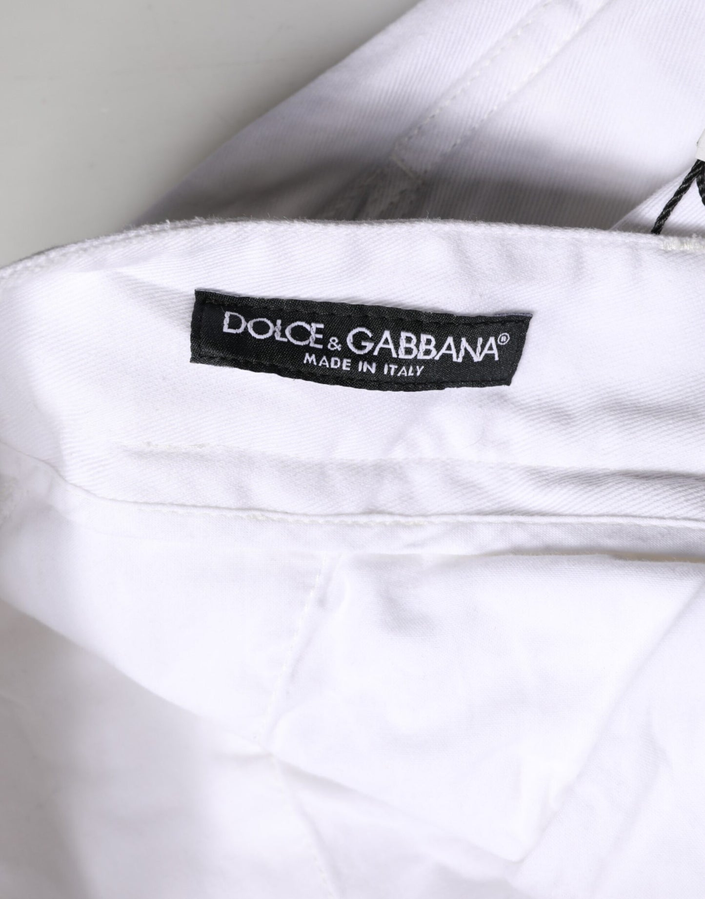 Dolce & Gabbana White Cotton Men Cargo Denim Trouser Jeans
