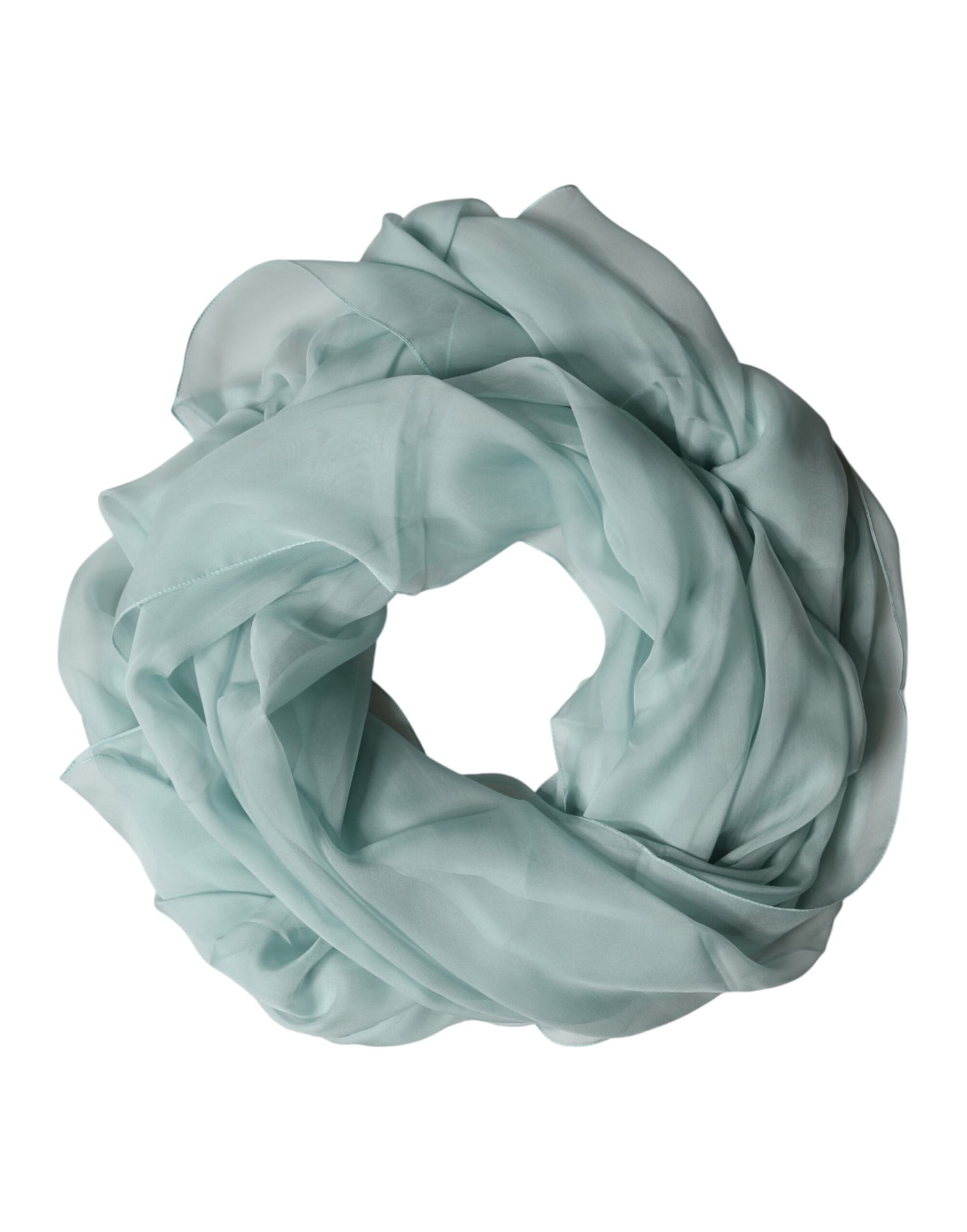 Dolce & Gabbana Light Teal Silk Stole Neck Wrap Shawl  Scarf