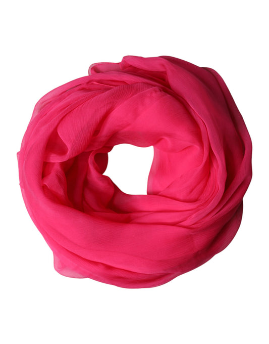 Dolce & Gabbana Pink Silk Stole Neck Wrap Shawl Men 174cm x 128.5cm Scarf