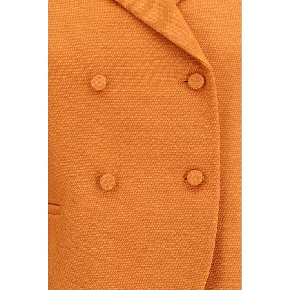 Fendi Orange Fleece Wool Blazer